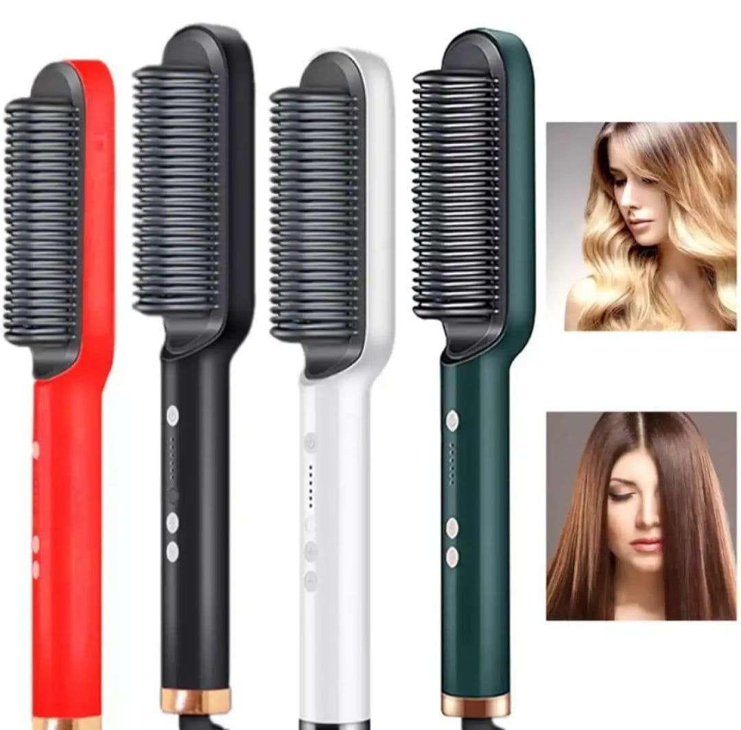 : Frizz Free Hair Straightener Brush with Heat Protection