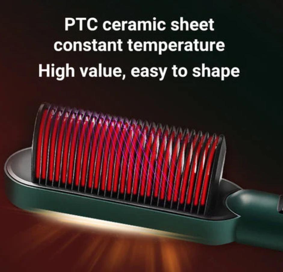 : Frizz Free Hair Straightener Brush with Heat Protection